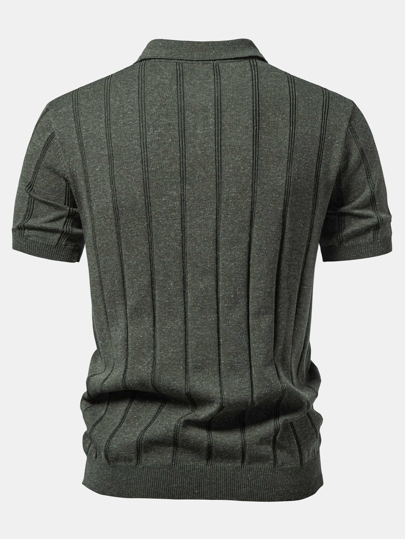 Linen Ribbed Knit Polo & Slim Fit Tapered Trousers