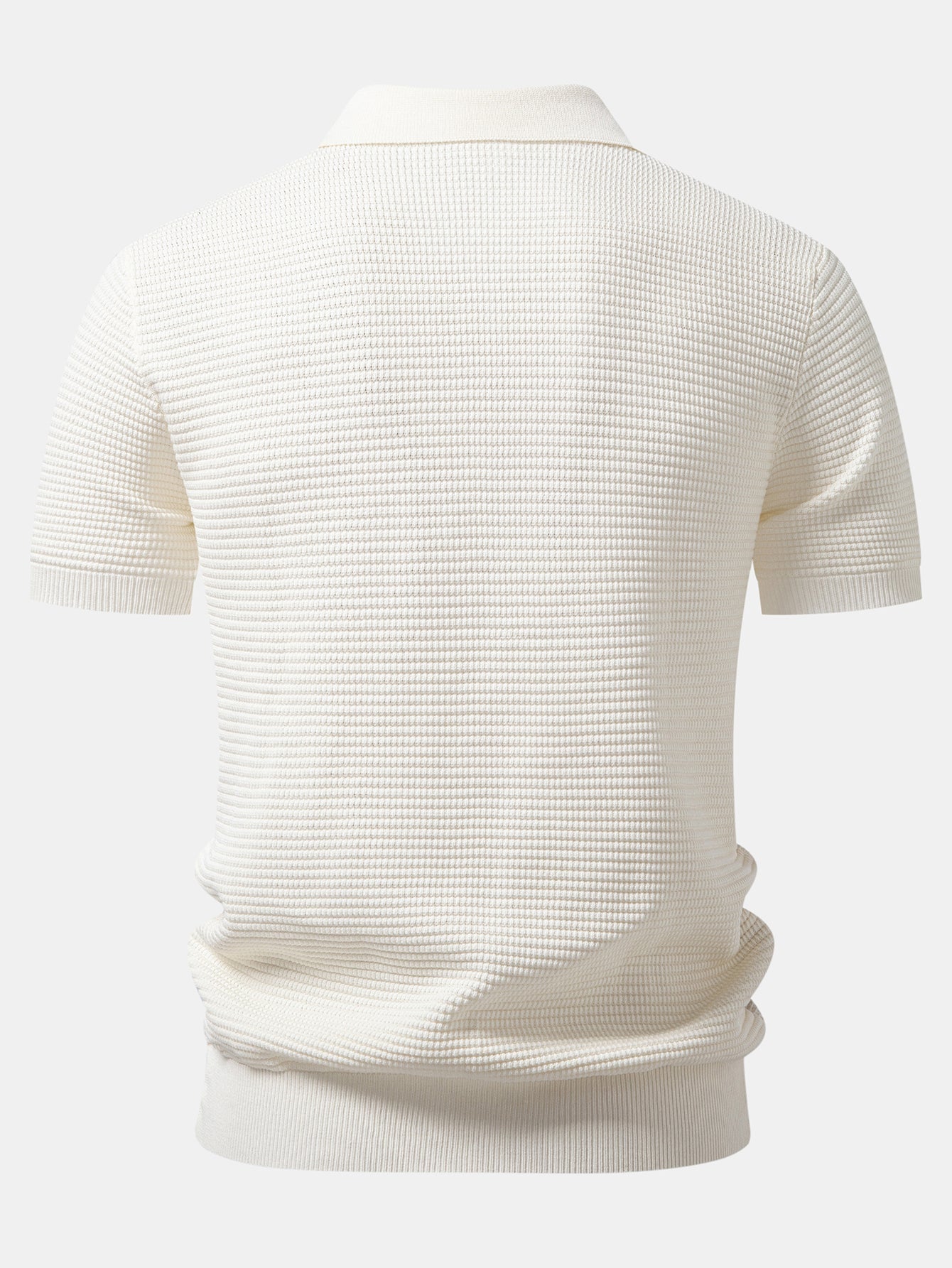 Contrast Waffle Zipper Knit Polo & Slim Fit Tapered Trousers