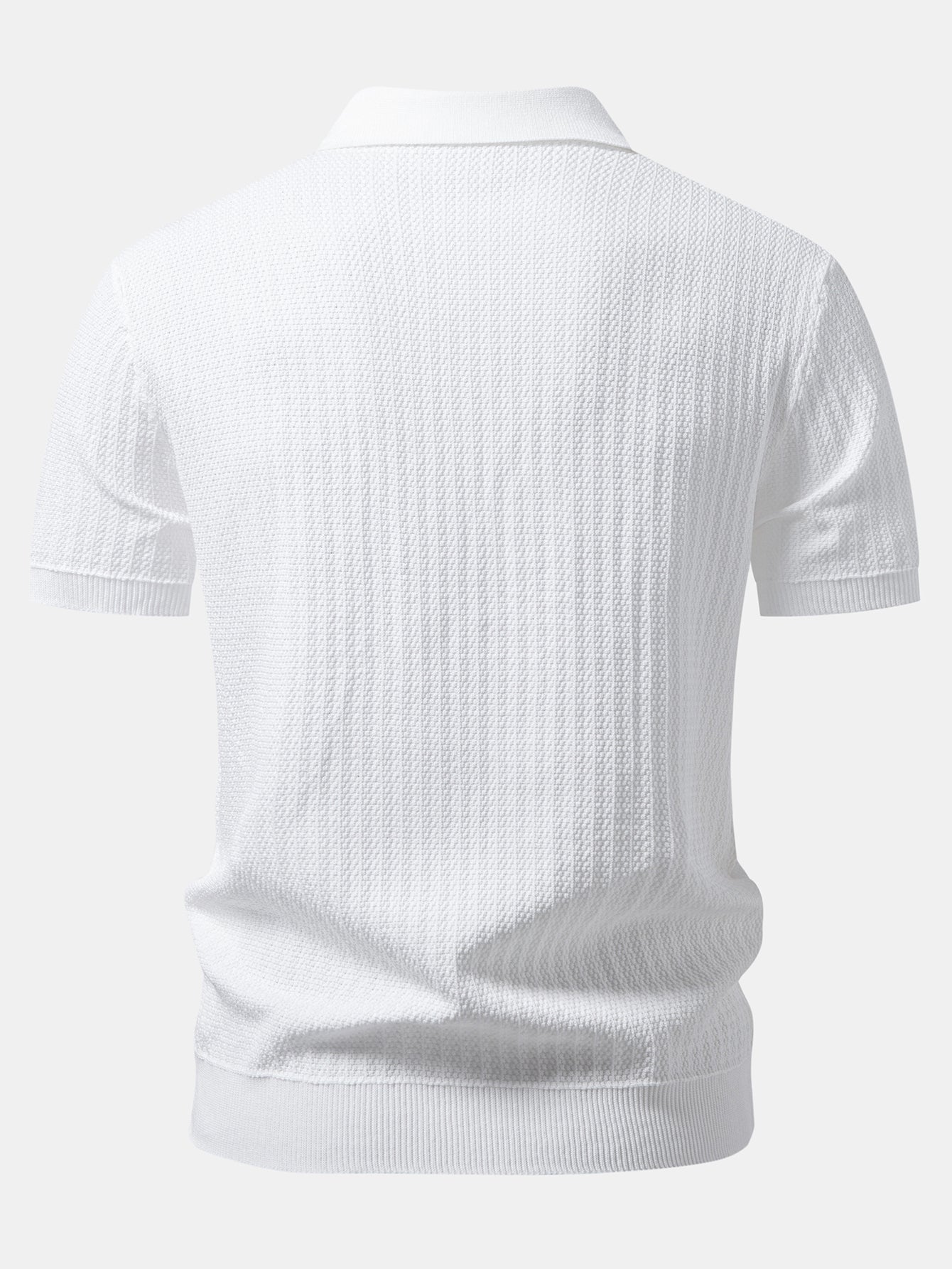 Contrast Textured Knit Polo & Slim Fit Tapered Trousers