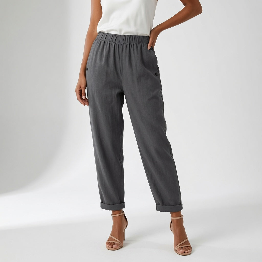 Azelyne - Fluid Linen-Look Summer Trousers