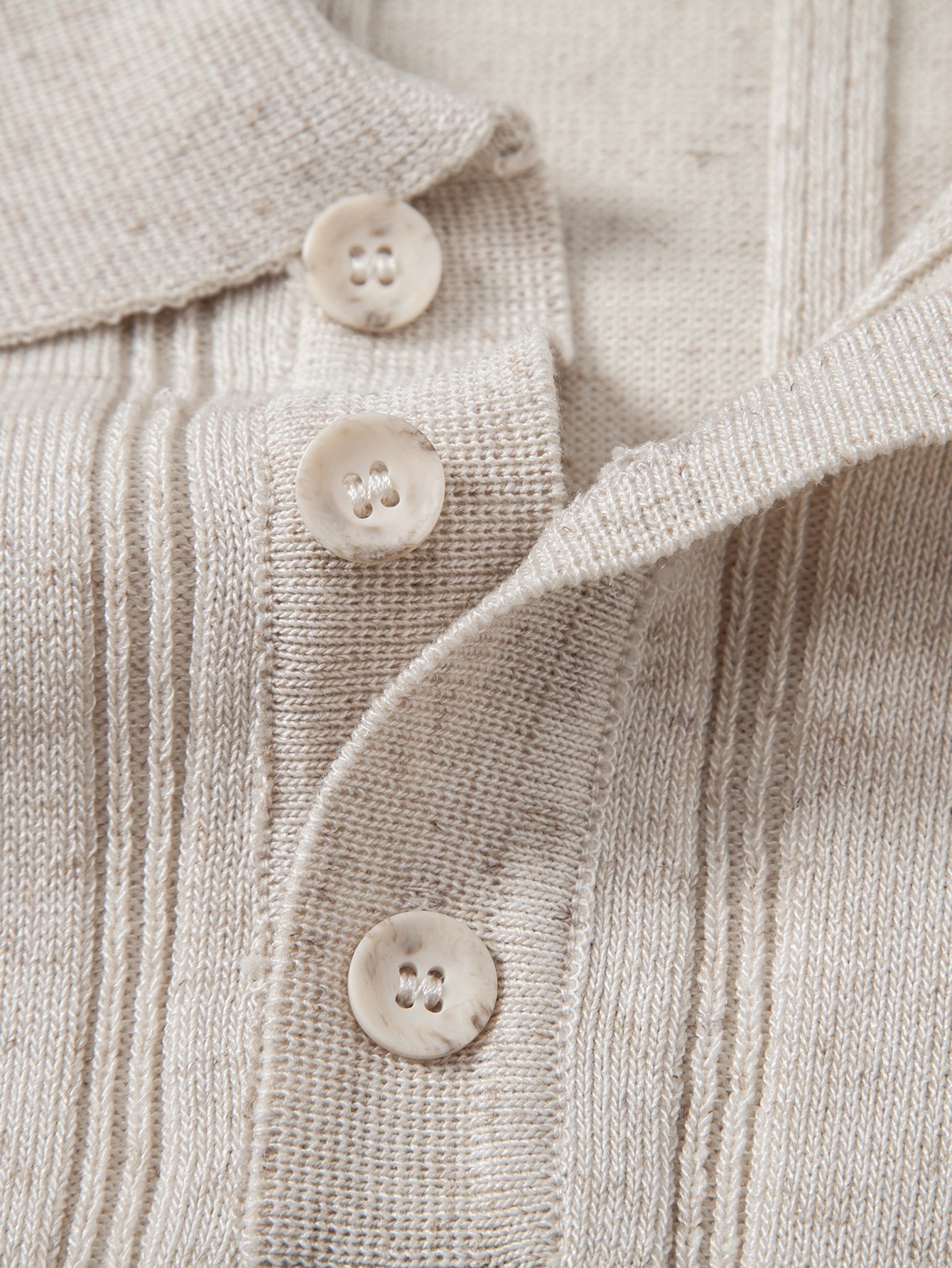 Linen Ribbed Knit Polo & Slim Fit Tapered Trousers