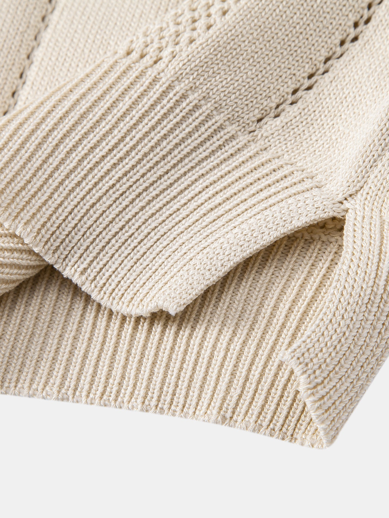 Johnny Collar Striped Open Knit Polo & Straight Leg Linen Pants