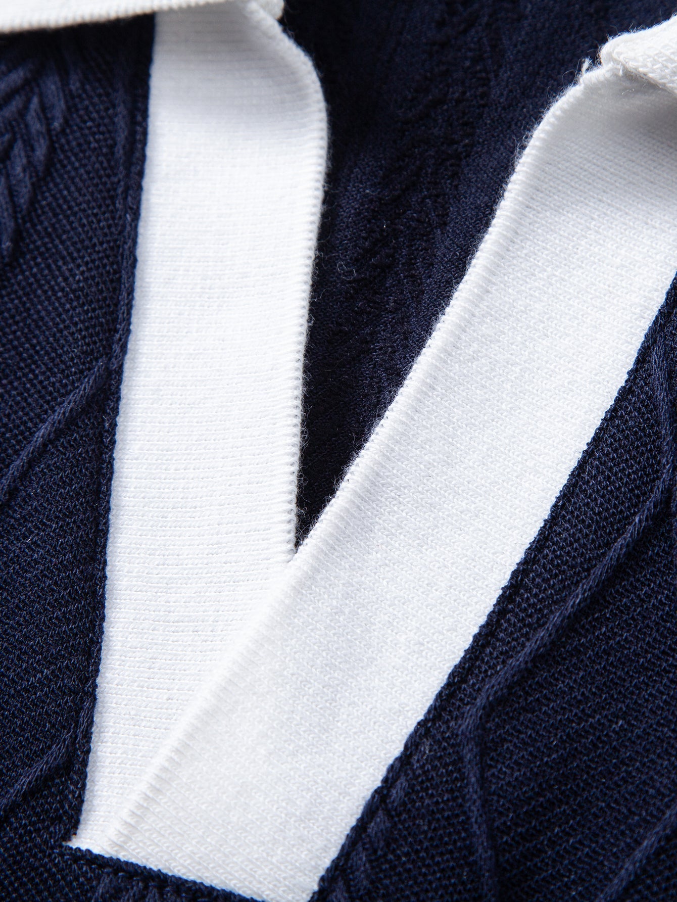 Contrast Geometry Jacquard Knit Polo & Slim Fit Tapered Trousers