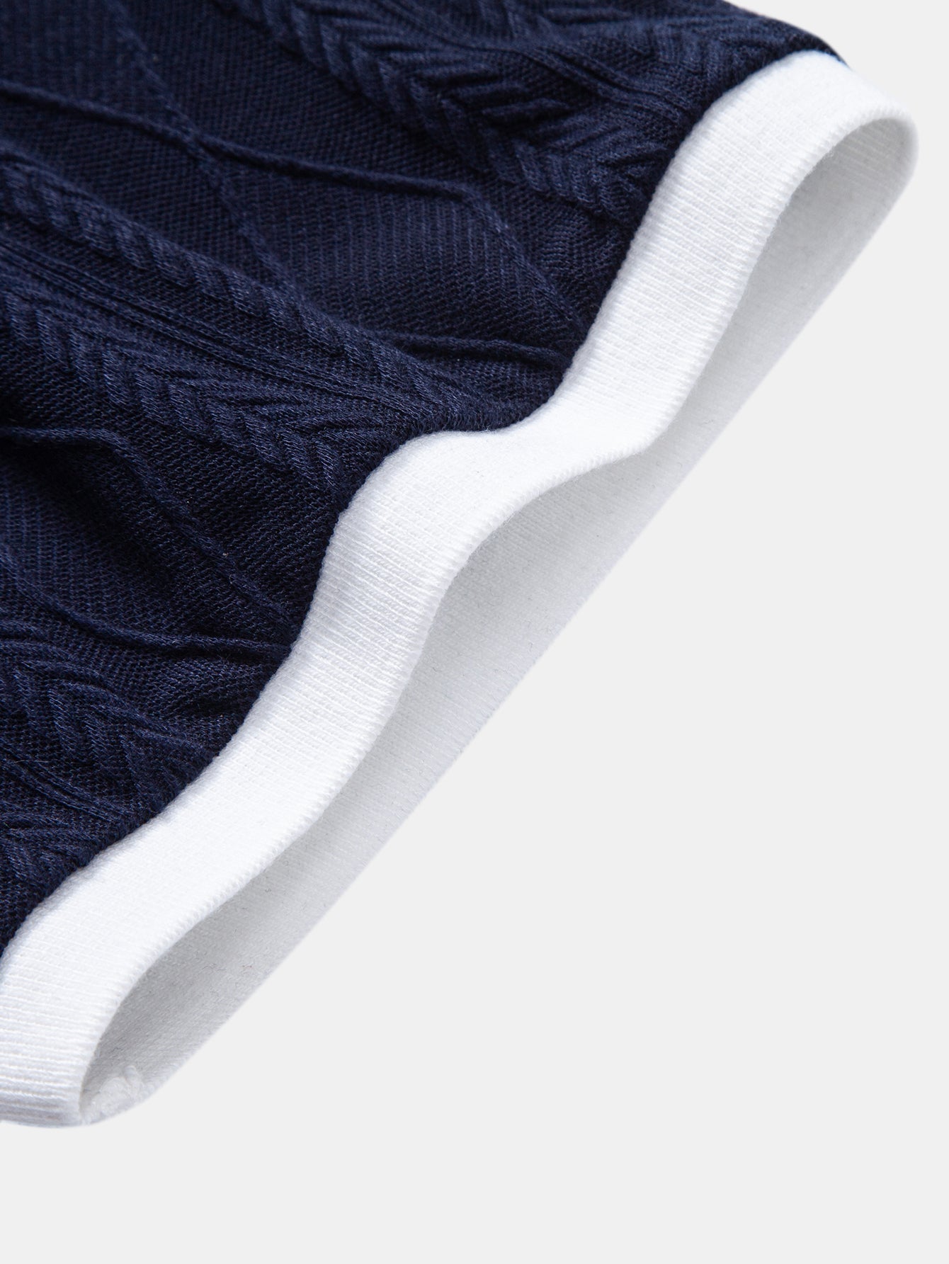 Contrast Geometry Jacquard Knit Polo & Slim Fit Tapered Trousers