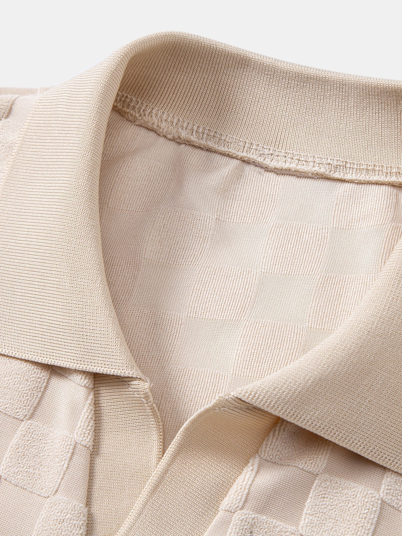 Checkerboard V-Neck Knit Polo & Slim Fit Tapered Trousers