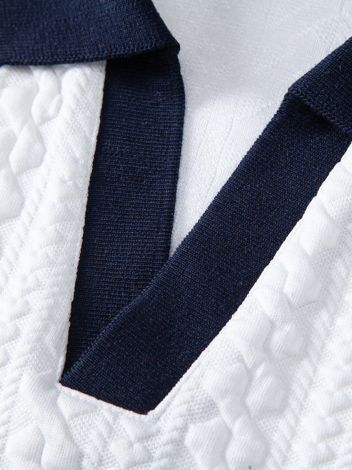 Contrast Jacquard Polo & Slim Fit Tapered Trousers