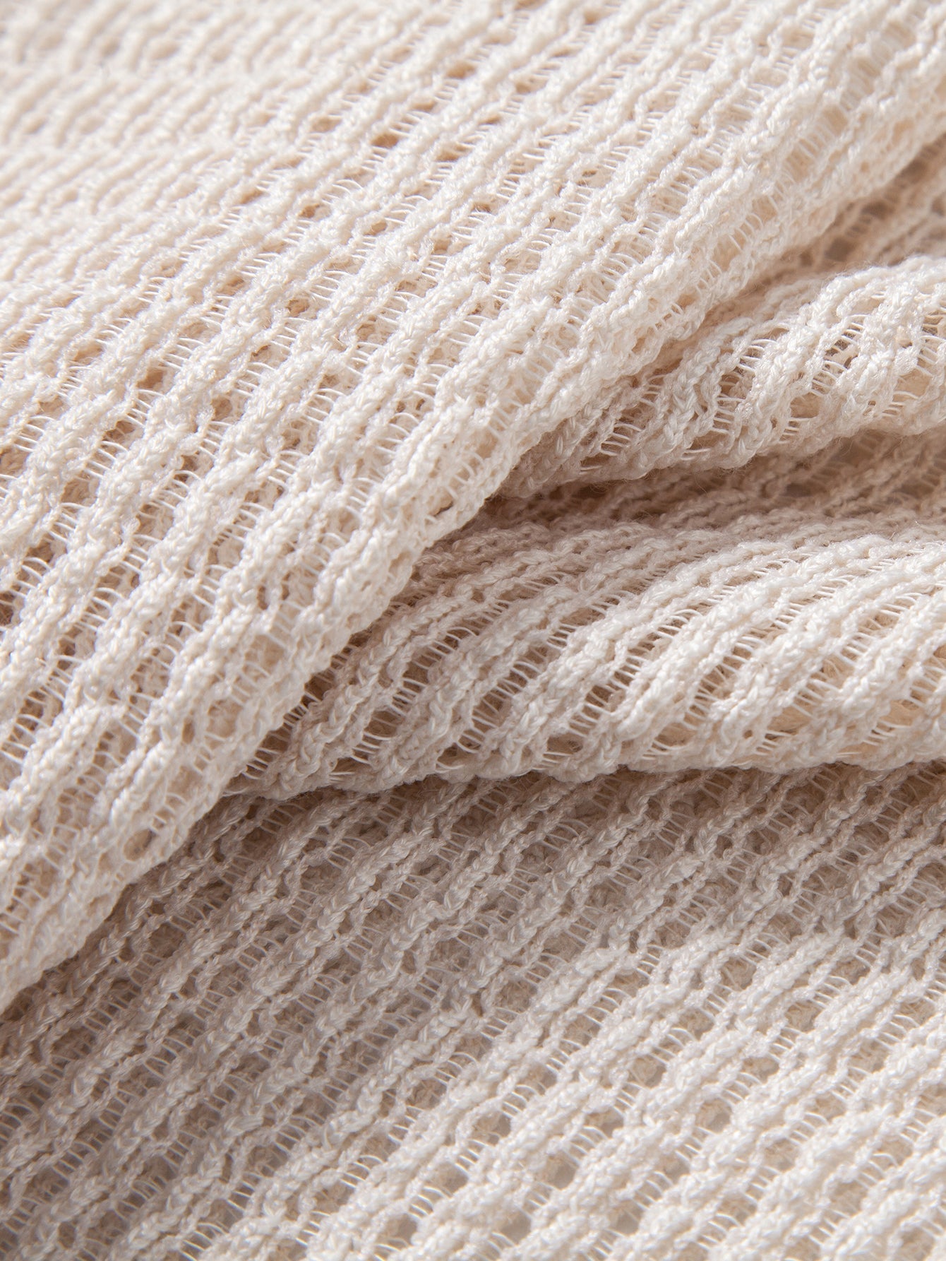 Relax Fit Crocheted V Neck Polo & Crinkle Textured Drawstring 5" Shorts