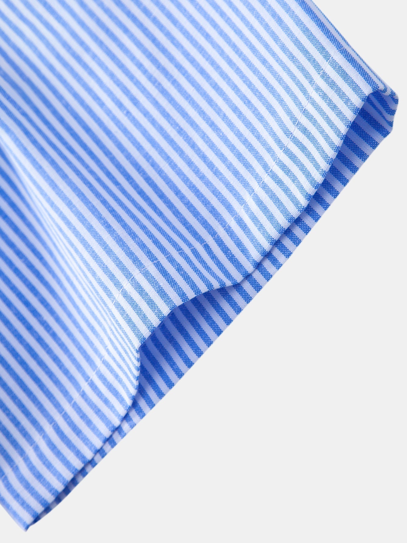 Short Sleeve Cotton Stripe Stand Collar Shirt & Straight Leg Linen Pants