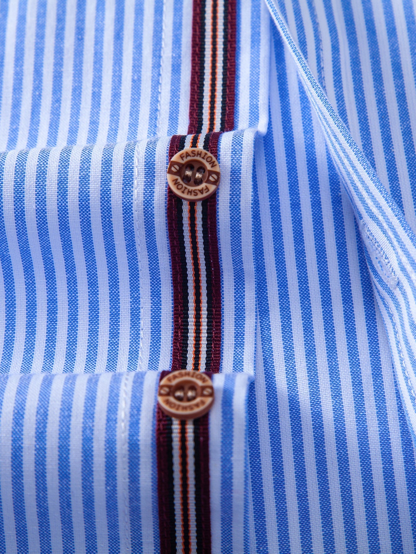 Short Sleeve Cotton Stripe Stand Collar Shirt & Straight Leg Linen Pants