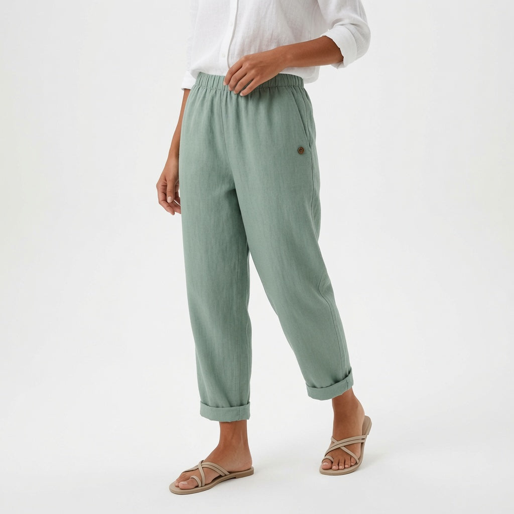 Azelyne - Fluid Linen-Look Summer Trousers