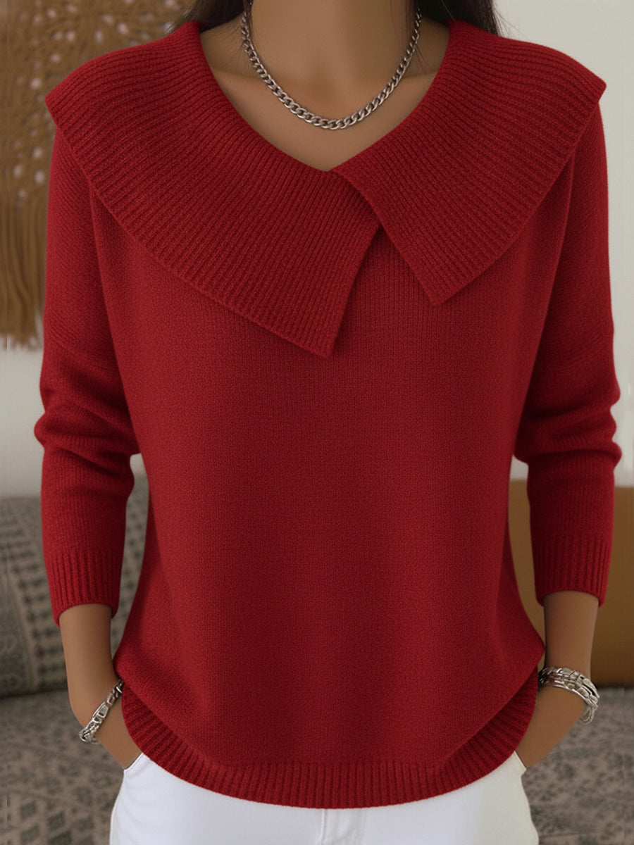 Yareli Elegant Collar Knit Jumper