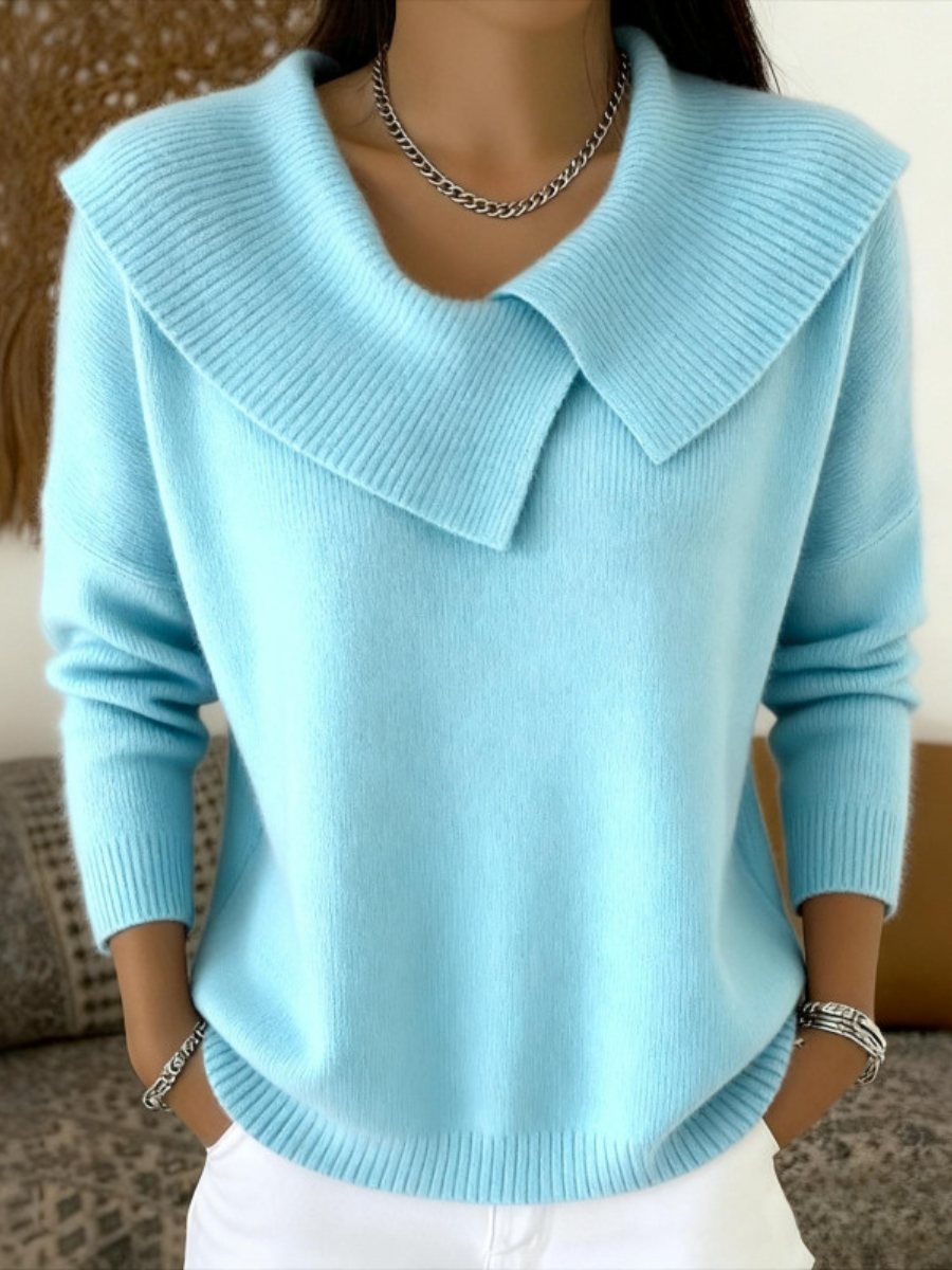 Yareli Elegant Collar Knit Jumper