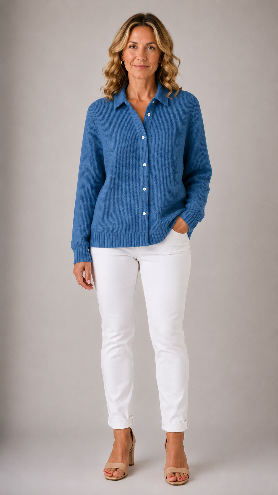 Amari Classic Waffle Knit Cardigan