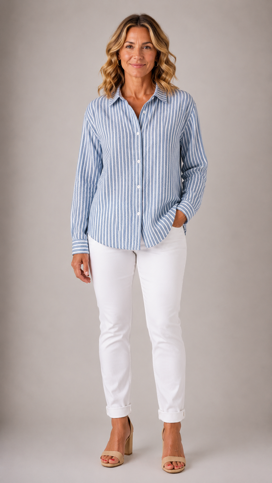 Louise Effortless Striped Knit Cardigan