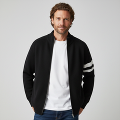 Marcus Classic Ribbed Zip Sweater - lifestyle