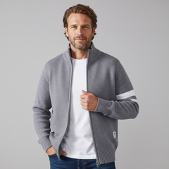 Marcus Classic Ribbed Zip Sweater - lifestyle