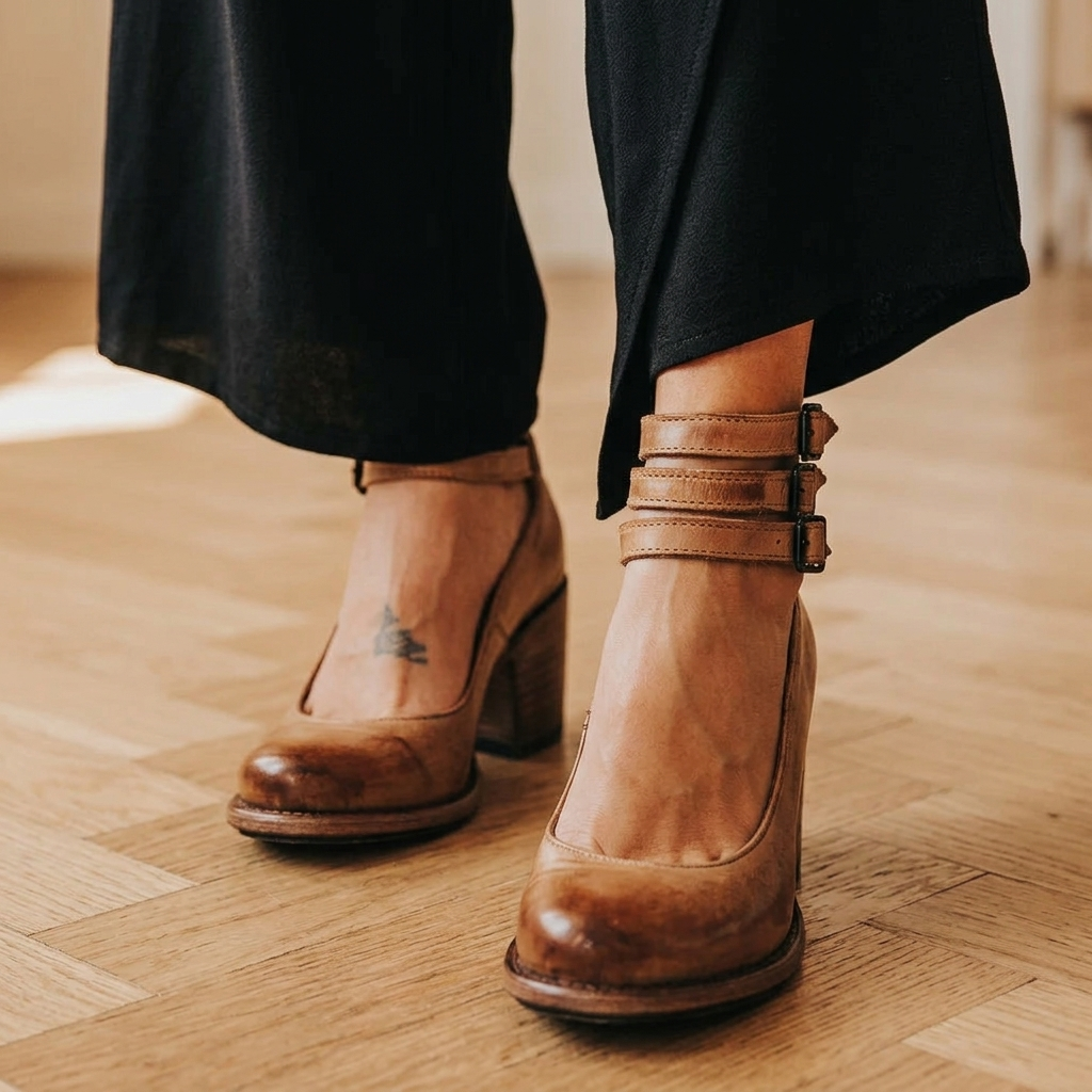 Roberta | Buckle Strap Block Heel