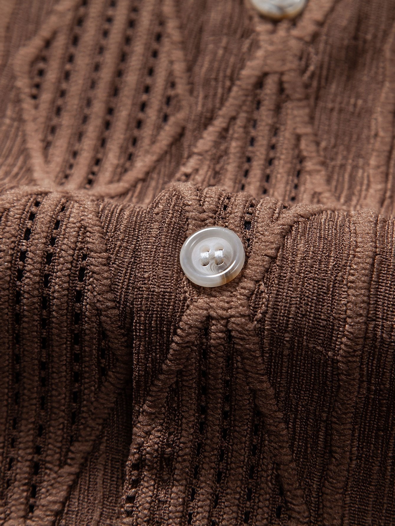 Geometrisch Jacquard Cubaanse Shirt & Rechte Linnen Broek
