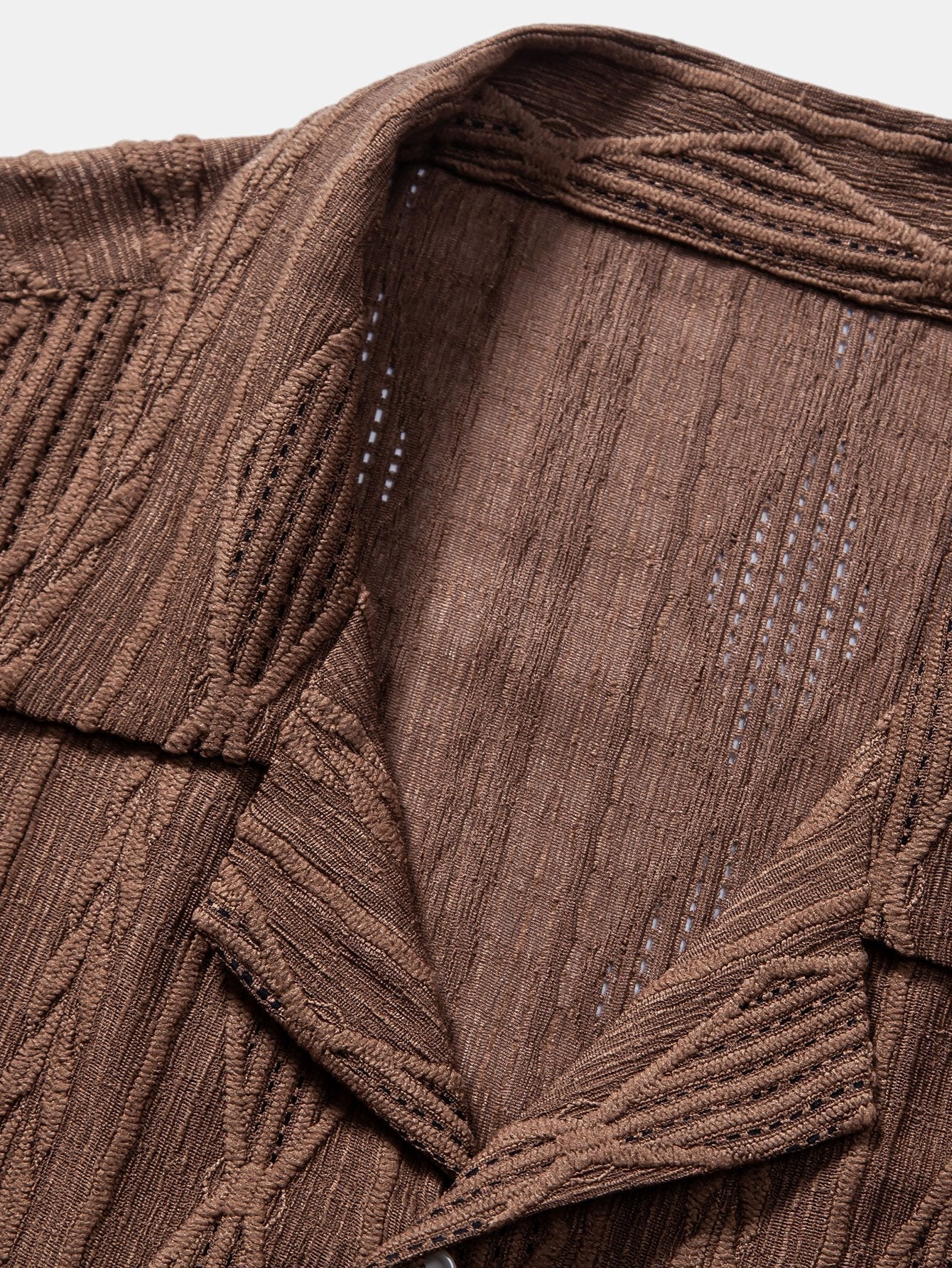 Geometrisch Jacquard Cubaanse Shirt & Rechte Linnen Broek