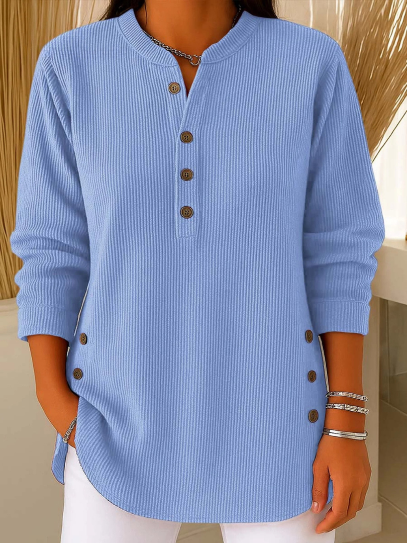 Renata Ribbed Button Detail Tunic