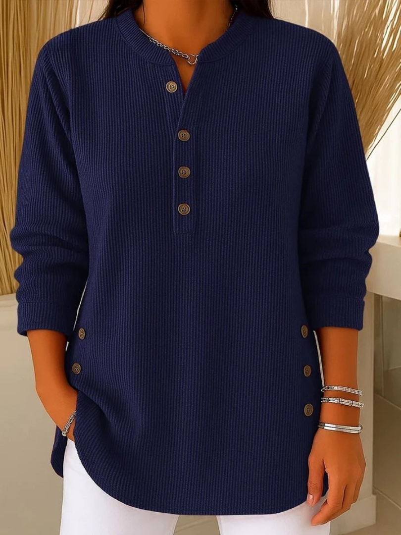 Renata Ribbed Button Detail Tunic