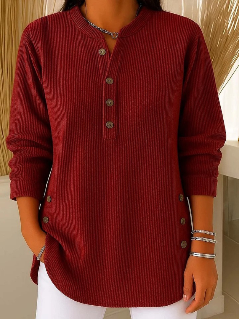 Renata Ribbed Button Detail Tunic
