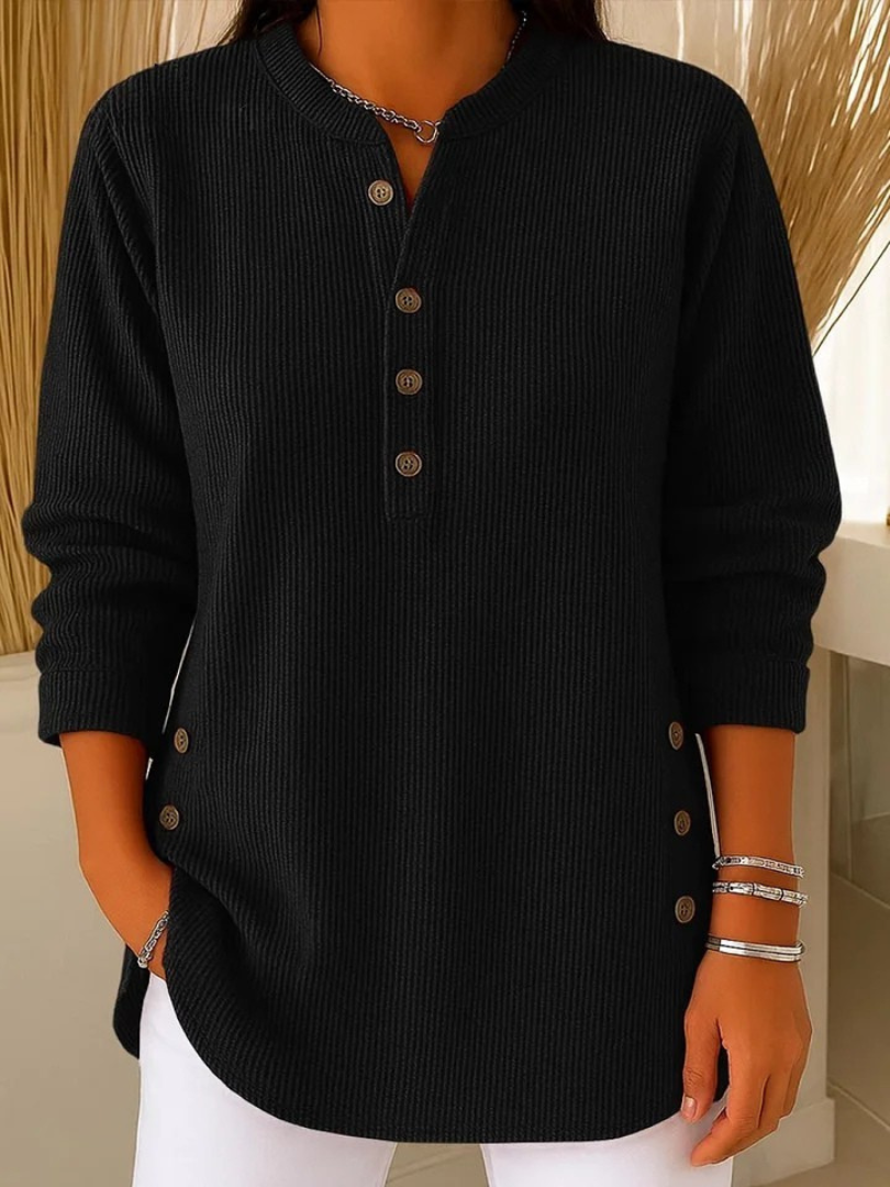 Renata Ribbed Button Detail Tunic