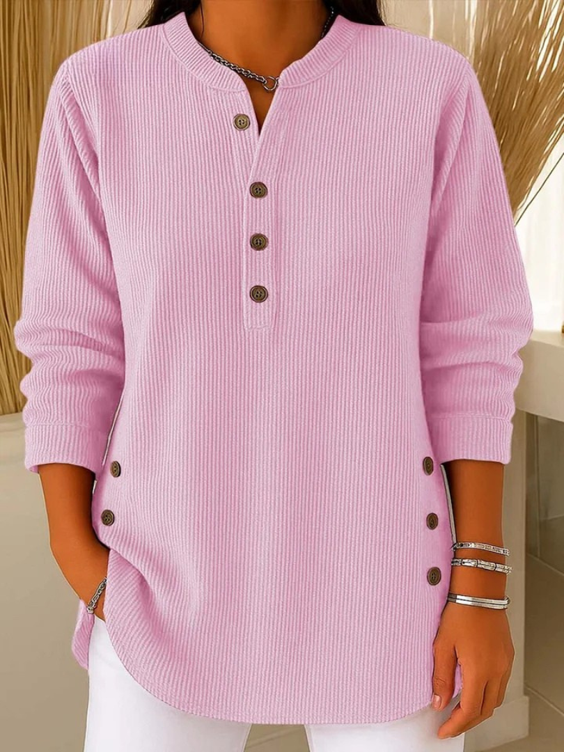 Renata Ribbed Button Detail Tunic