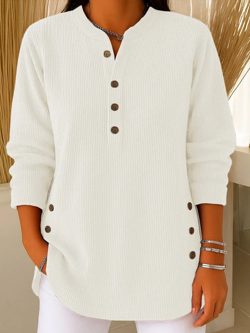 Renata Ribbed Button Detail Tunic