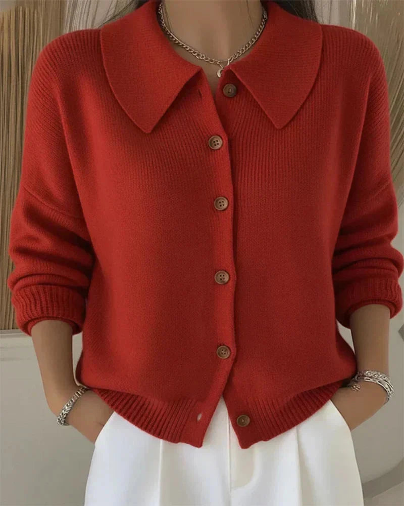 Amara Classic Collared Knit Cardigan