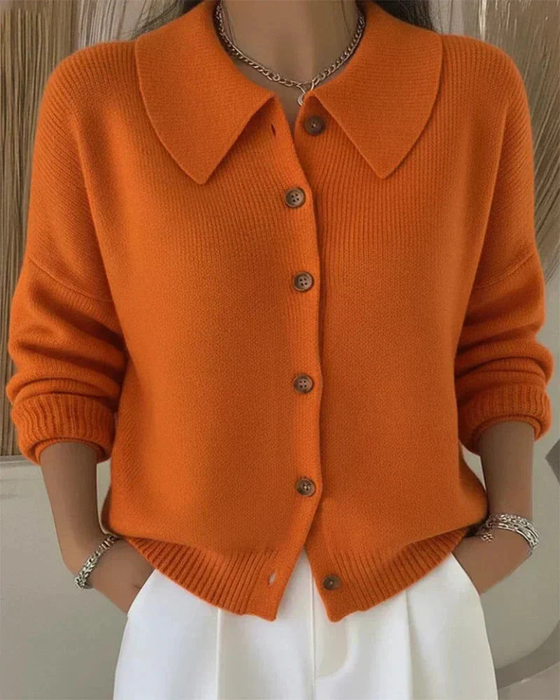 Amara Classic Collared Knit Cardigan