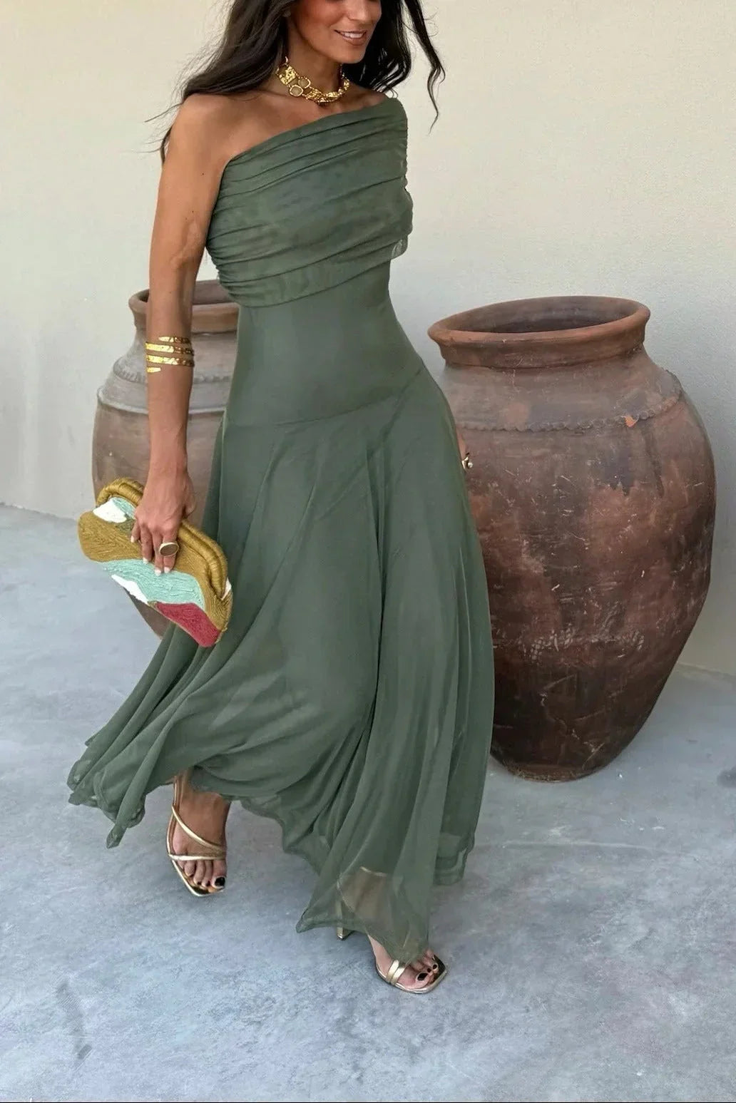 Luna Pleated Maxi Dress