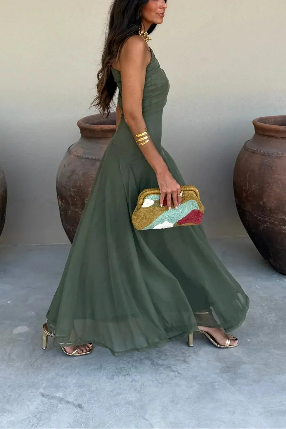 Luna Pleated Maxi Dress