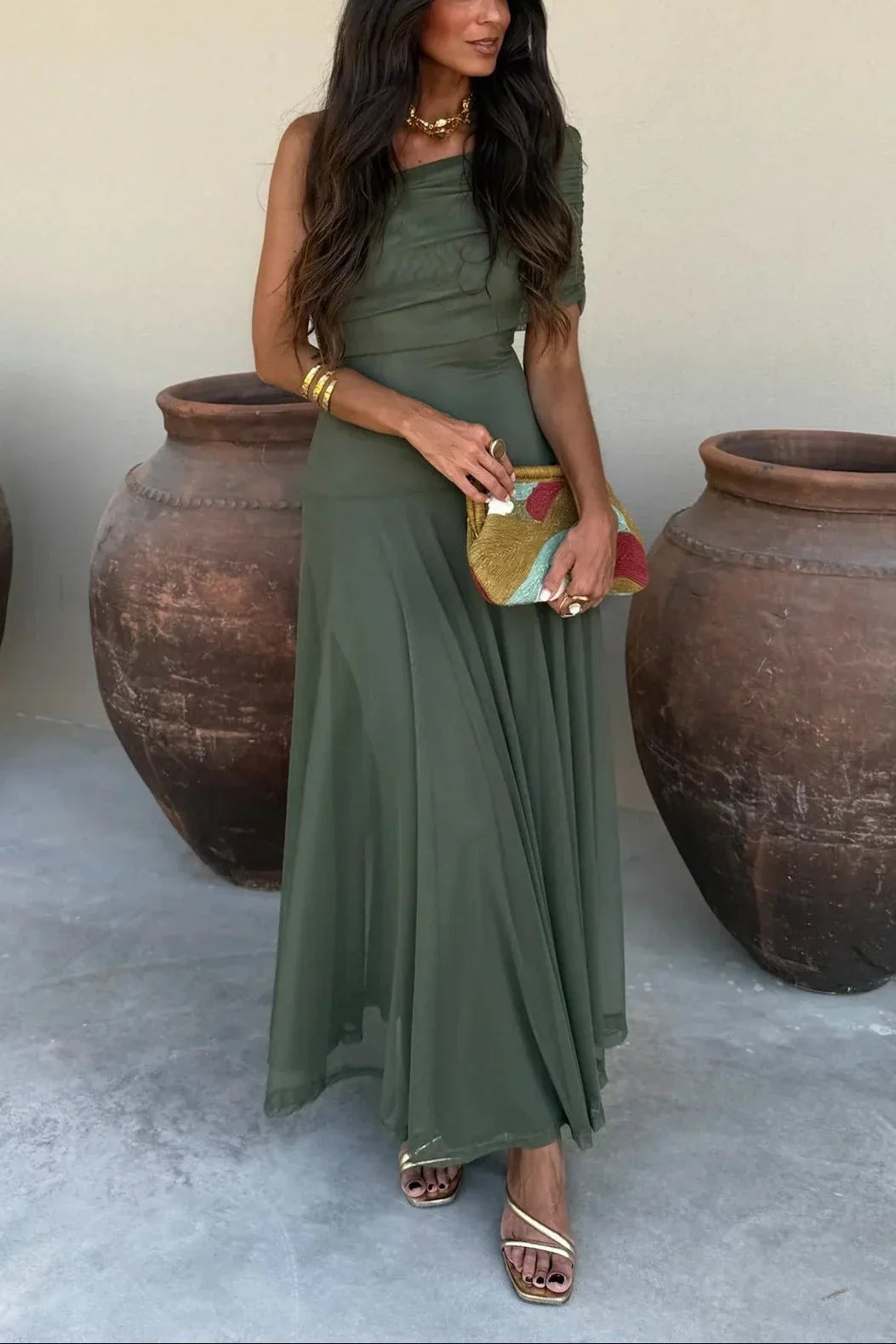 Luna Pleated Maxi Dress